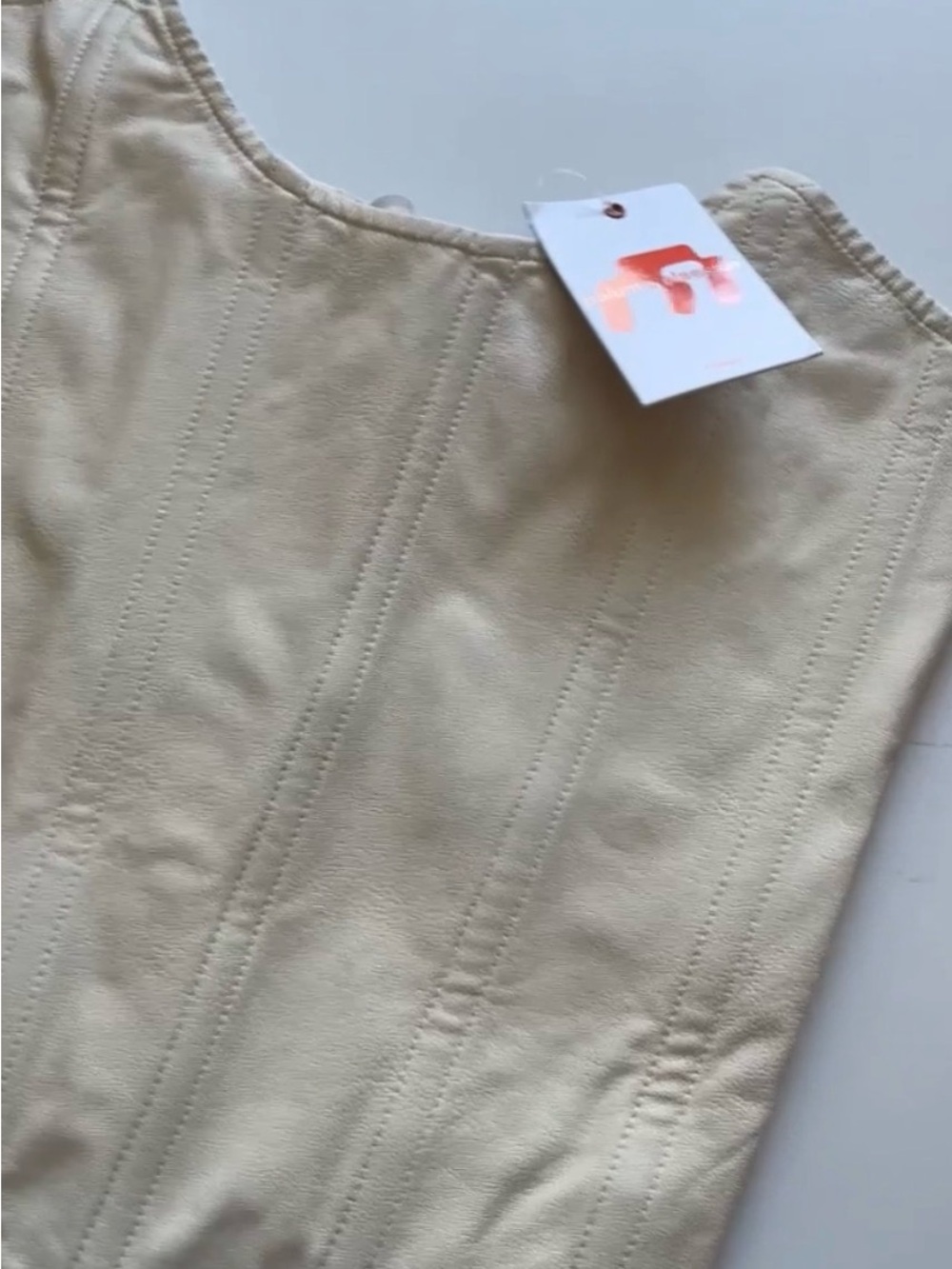 NWT Miaou Leia Faux Leather Corset in Cream / white color